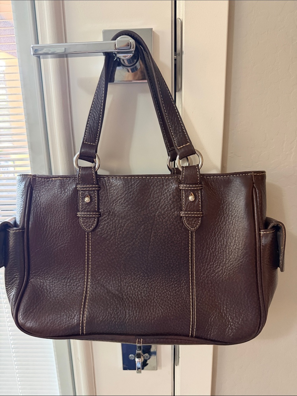 AmeriLeather Sophisticated Shopper bag in Dark Brown Leather
